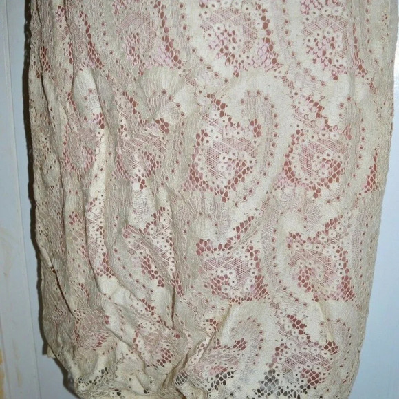 1950s Empire Waist Nehru Collar Dress Lace - Picture 6 of 8